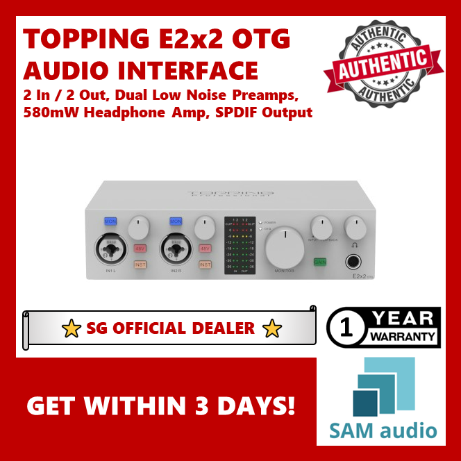🎶SG] TOPPING E2x2 OTG USB Professional Audio Interface