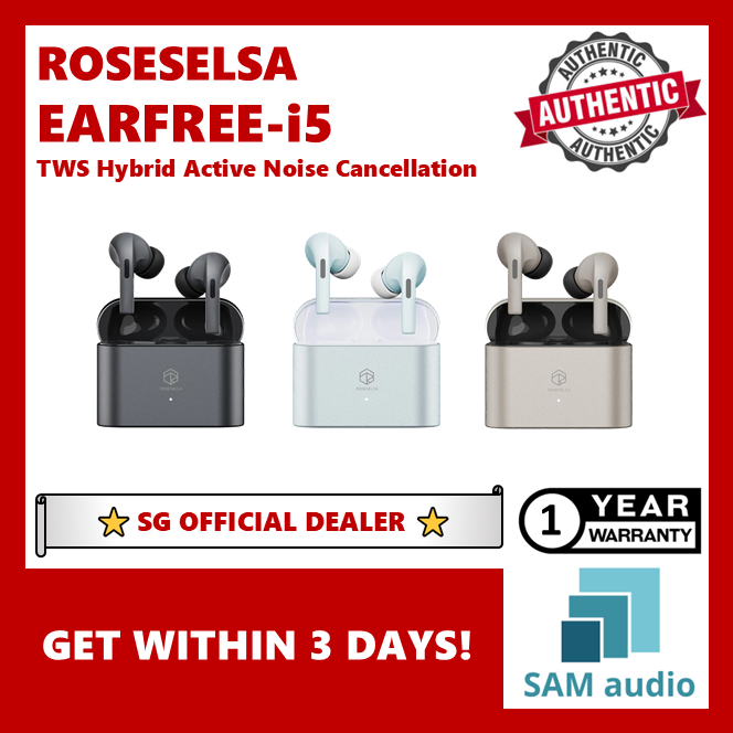 [🎶SG] ROSESELSA EARFREE i-5 (EARFREE i5) ANC TWS True Wireless EarBuds