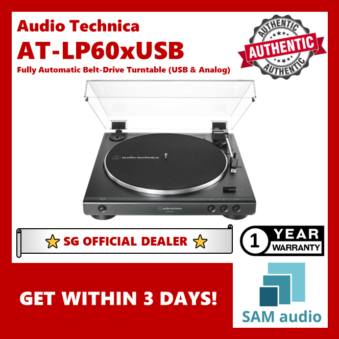 [🎶SG] Audio Technica AT-LP60XUSB (LP60 XUSB LP60XUSB), Automatic Belt Drive 2 speed Turntable, Direct Line/Phono output + USB out, Hifi Audio