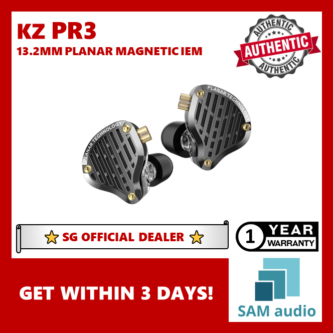 [🎶SG] KZ PR3 13.2mm Planar Driver In-Ear Monitor IEM WITH MIC