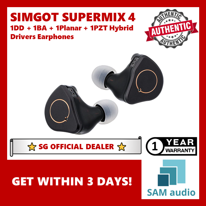 🎶SG] SIMGOT SUPERMIX 4 (SUPERMIX4) 1DD + 1BA + 1Planar + 1PZT