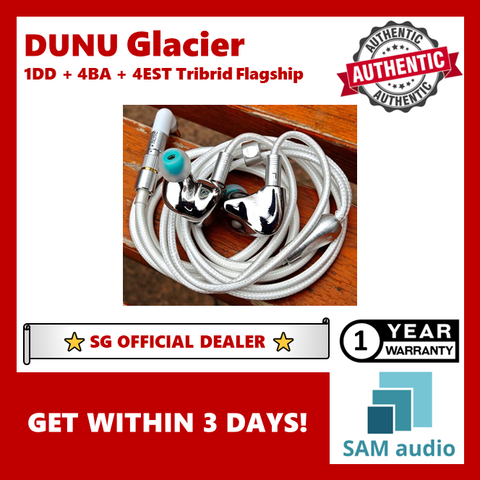 [🎶SG] DUNU GLACIER 1DD + 4BA + 4EST Tribrid Flagship In Ear Monitors IEM