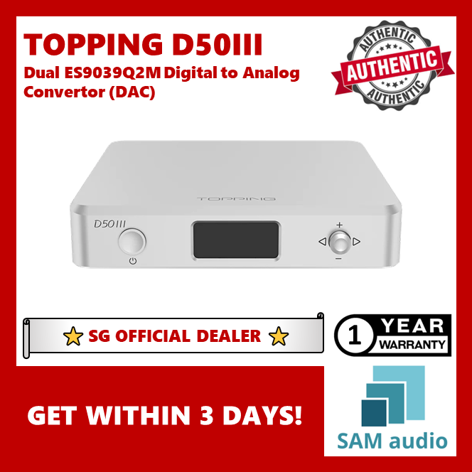 Topping D50 III 2*ES9039Q2M DAC, USB/BT5.1/Optical/Coaxial To RCA/TRS Audio DAC, Type-C Bluetooth 5.1 SPDIF Input Digital-Analog Converter, Hi-Res - View #3