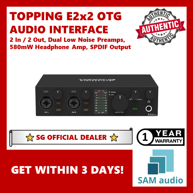 [🎶SG] TOPPING E2x2 OTG USB Professional Audio Interface