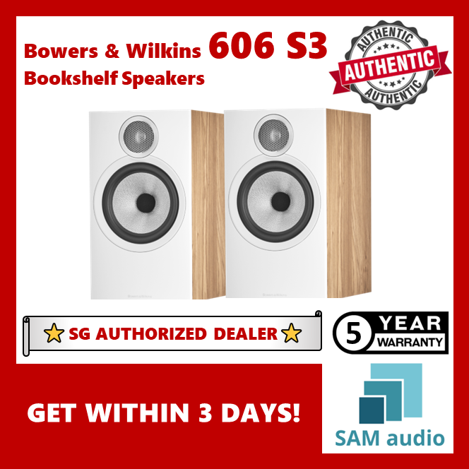 [🎶SG] Bowers & Wilkins 606 S3 Bookshelf Speakers - 1 Pair (B&W)