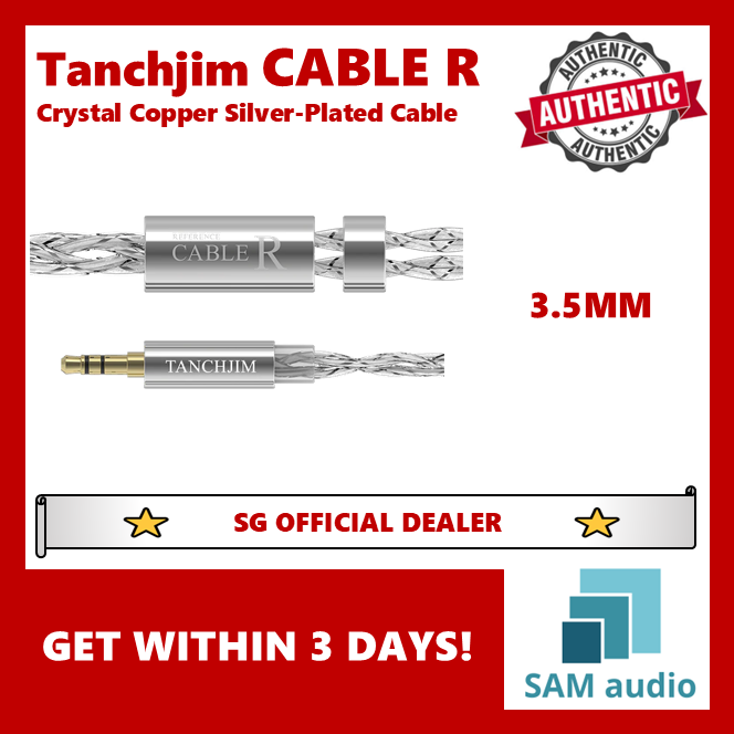 [🎶SG] TANCHJIM CABLE R Crystal Copper Silver-Plated 2 Pin Cable