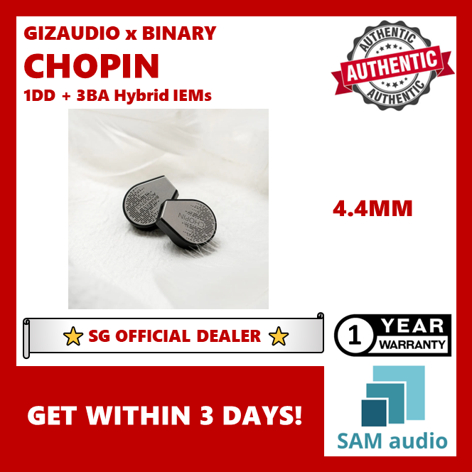 [🎶SG] GIZAUDIO x BINARY CHOPIN 1DD + 3BA Hybrid In Ear Monitors IEM