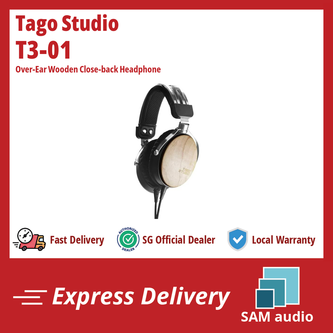 [🎶SG] TAGO STUDIO T3-01 Over-Ear Wooden Close-back Headphone