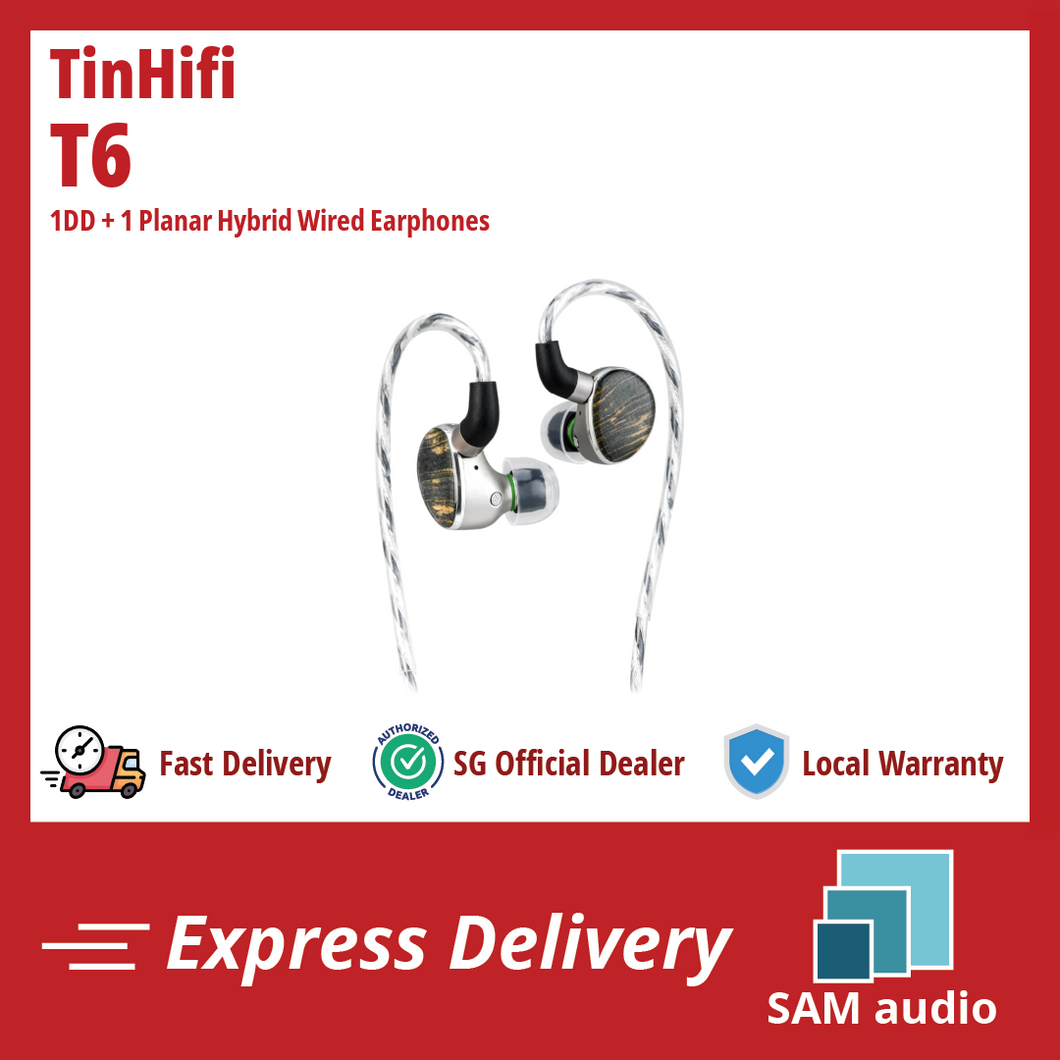 🎶SG] TINHIFI T6 - 1DD + 1 Planar Hybrid Wired Earphones – SAM