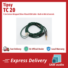 Load image into Gallery viewer, [🎶SG] TIPSY TC-20 - 1.5m Cotton-Wrapped Silver-Plated IEM Cable + Built-In Mic &amp; Controls
