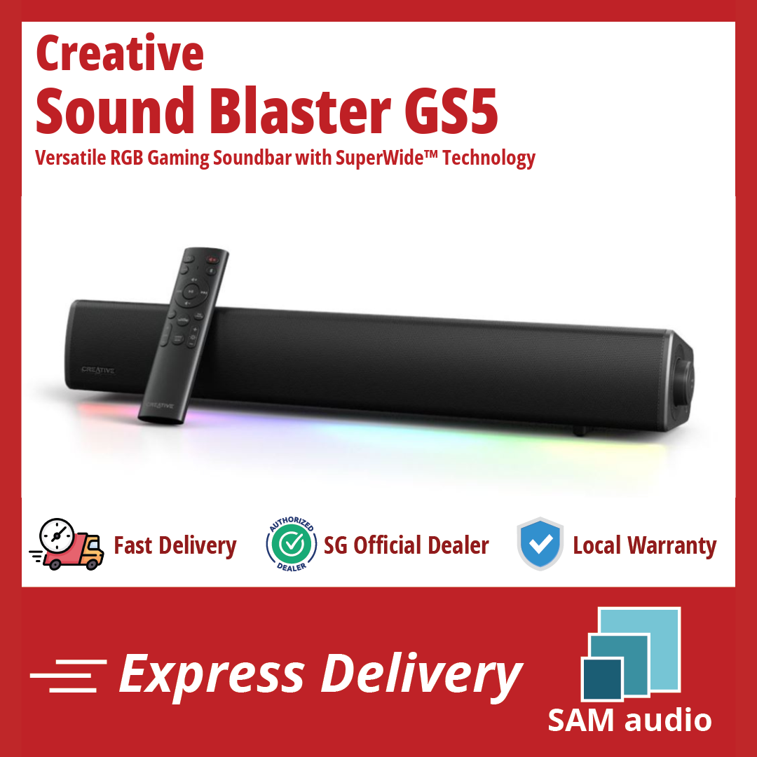 🎶SG] CREATIVE SOUND BLASTER GS5 - RGB Gaming Soundbar – SAM Audio SG
