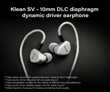 Load image into Gallery viewer, [🎶SG] KEFINE KLEAN SV - 10mm DLC Diaphragm Driver Earphone
