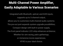 Load image into Gallery viewer, [🎶SG] FOSI AUDIO HT4S Bluetooth Amplifier For Outdoor Speakers, 4 Channel Power Amp For Bass Shaker With Remote Control
