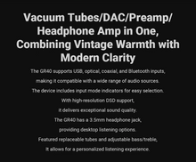 Load image into Gallery viewer, [🎶SG] FOSI AUDIO GR40 Tube DAC Preamp With Bluetooth And Tone Control
