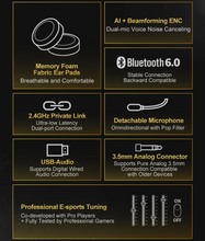 Load image into Gallery viewer, [🎶SG] MOONDROP GRAVITY GM-01 PRO - 50mm Dynamic Driver Professional Gaming Over-ear Headphone
