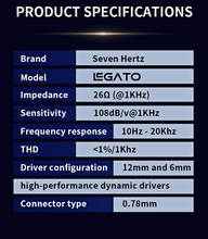 Load image into Gallery viewer, [🎶SG] 7Hz LEGATO Dual Dynamic Driver IEMs
