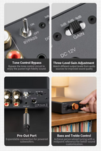 Load image into Gallery viewer, [🎶SG] FOSI AUDIO P4 Mini HiFi Preamplifier With 3 RCA Inputs, EQ/Bypass, Swappable OP-Amps, Treble &amp; Bass Tone Control
