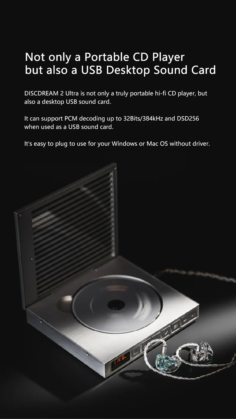 🎶SG] MOONDROP DISCDREAM 2 ULTRA Portable CD Player – SAM Audio SG