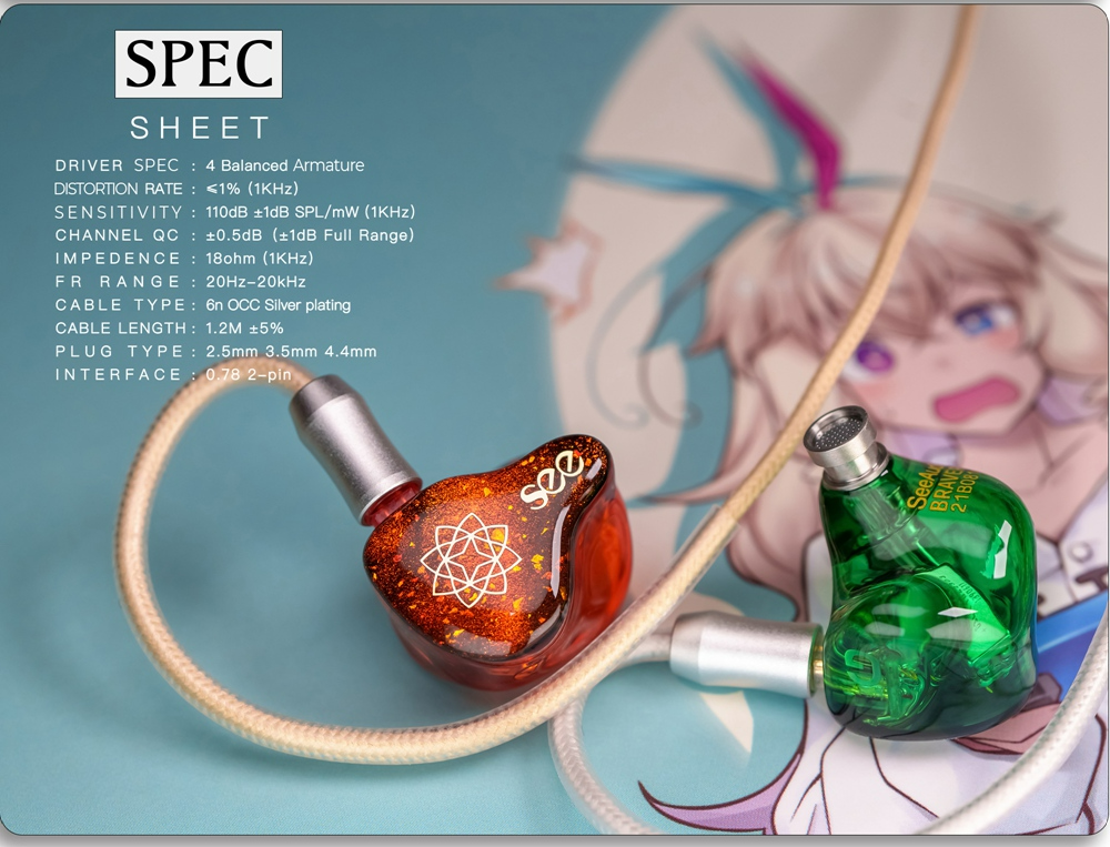 🎶SG] SEEAUDIO BRAVERY 2024 - 4BA In-Ear Monitors IEM – SAM