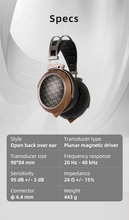 Load image into Gallery viewer, [🎶SG] SENDY AUDIO EGRET - 98*84mm Planar Magnetic Driver Wired Wooden Headphone
