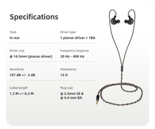Load image into Gallery viewer, [🎶SG] KEFINE ARNAR - 1 BA + 1 Planar Driver In-ear Monitors
