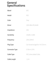 Load image into Gallery viewer, [🎶SG] EPZ P50 1 DD + 2 BA + 2 Planar Hybrid IEM With L-shaped 3.5/4.4 Interchangeable Plug
