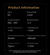 Load image into Gallery viewer, [🎶SG] KZ CAROL Wireless Noise-Cancelling Earbuds
