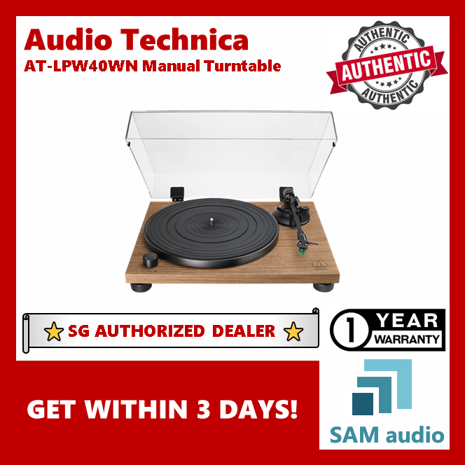 [🎶SG] Audio Technica AT-LPW40WN, MANUAL BELT DRIVE turntable, Line/phono out, 33.3 / 45 rpm, Hifi audio