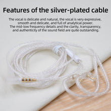 Load image into Gallery viewer, [🎶SG] KZ Silver Plated Flat Upgrade Cable 2 Pin 0.75mm with Mic
