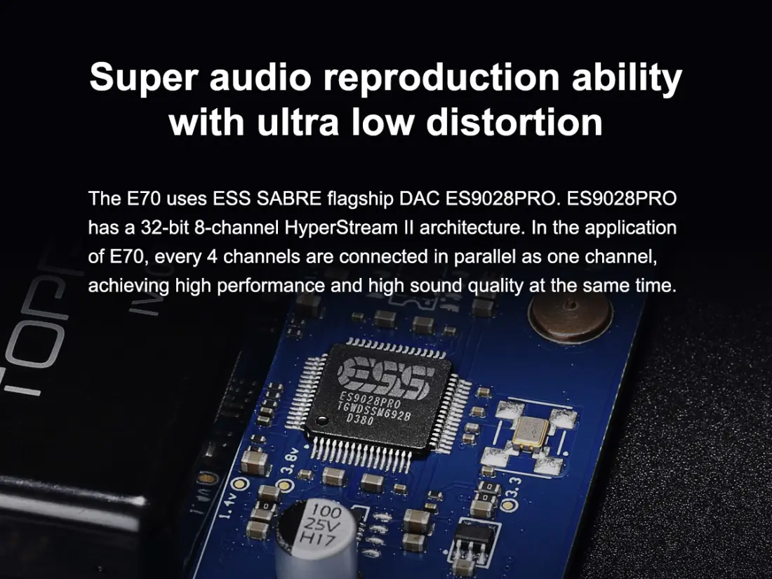 Topping E70新登場USB DAC 768kHz 32Bit 多機能 ES9028PROチップ