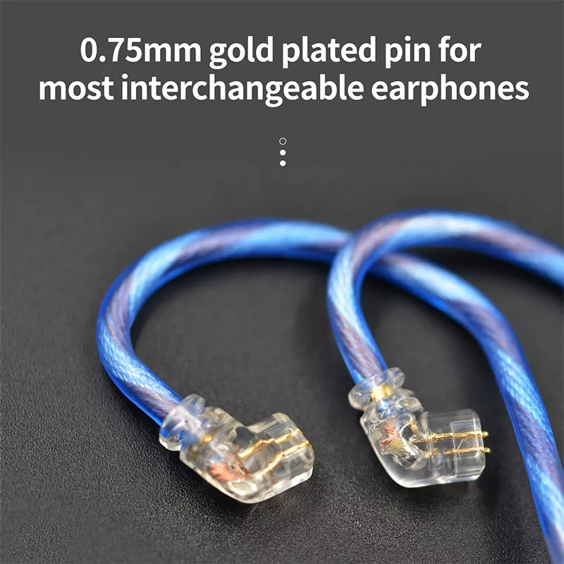 🎶SG] KZ TRANSPARENT BLUE SILVER UPGRADE CABLE – SAM Audio SG