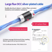 Load image into Gallery viewer, [🎶SG] KZ TRANSPARENT BLUE SILVER UPGRADE CABLE
