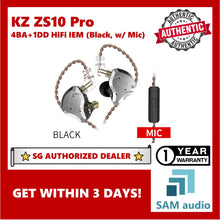 Load image into Gallery viewer, [🎶SG] KZ ZS10 PRO EARPHONE 4BA+1DD With MIC
