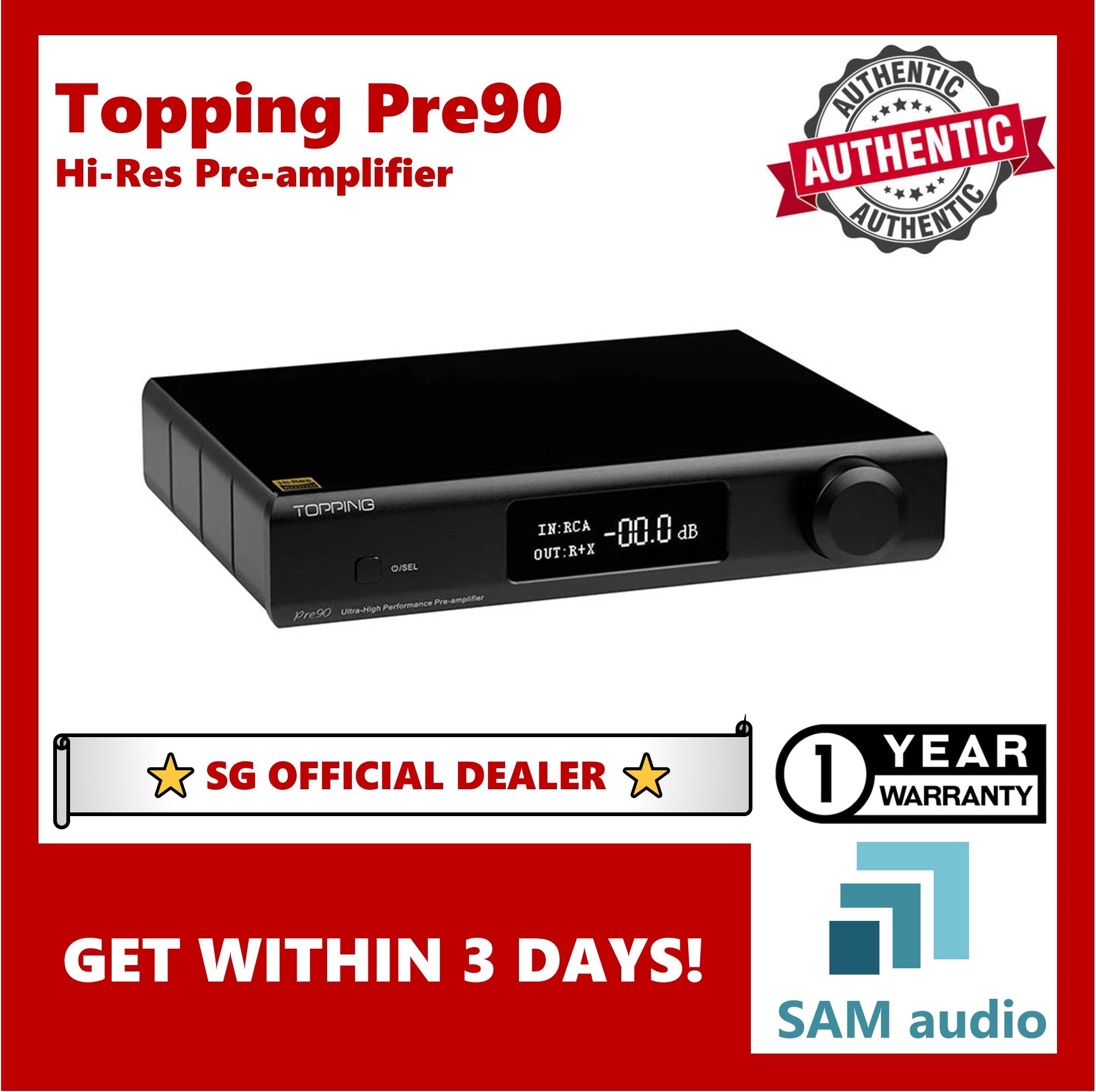 🎶SG] TOPPING Pre90 Balanced Preamplifier – SAM Audio SG