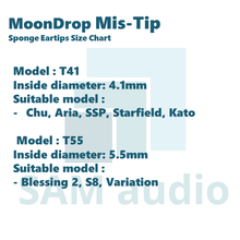 Load image into Gallery viewer, [🎶SG] MoonDrop MIS-Tip Sponge Eartips 1 Pair (T41 / T55)
