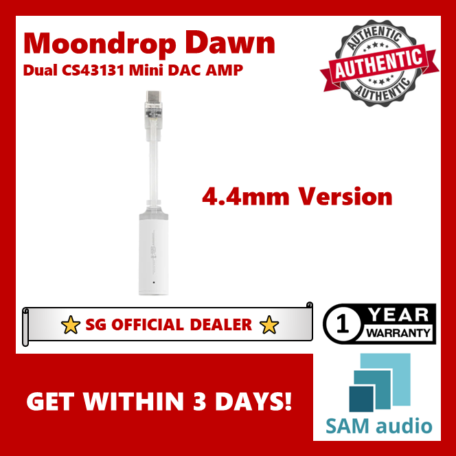 [🎶SG] Moondrop Dawn Dual Chip CS43131 Full Balanced High Performance Mini Portable DAC/AMP