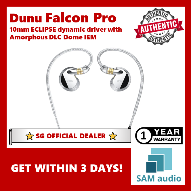 DUNU Falcon Pro Earphone Dynamic Driver IEM 10mm Eclipse with Amorphous DLC Dome In-ear