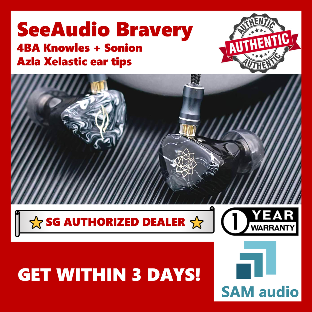 [🎶SG] SeeAudio Bravery, 4BA knowles + Sonion 18Ω, Azla XELASTEC ear tips, Audio Hifi