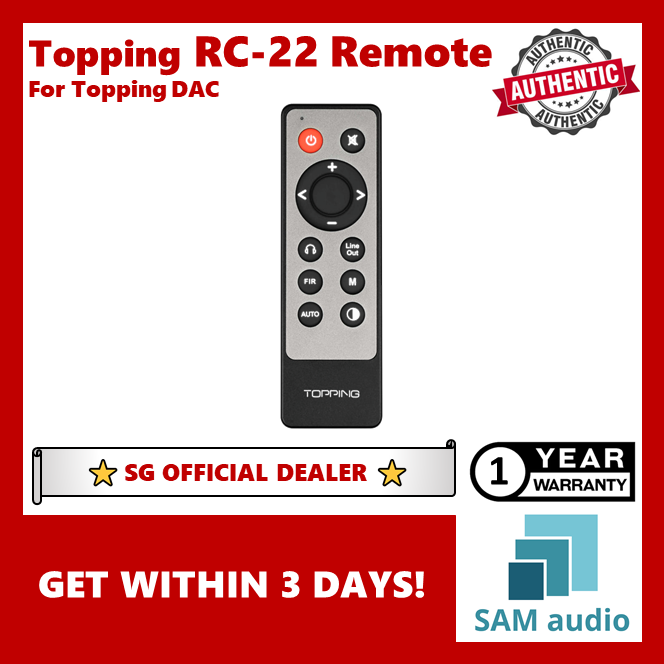 [🎶SG] TOPPING RC-22 REMOTE CONTROL FOR TOPPING DAC
