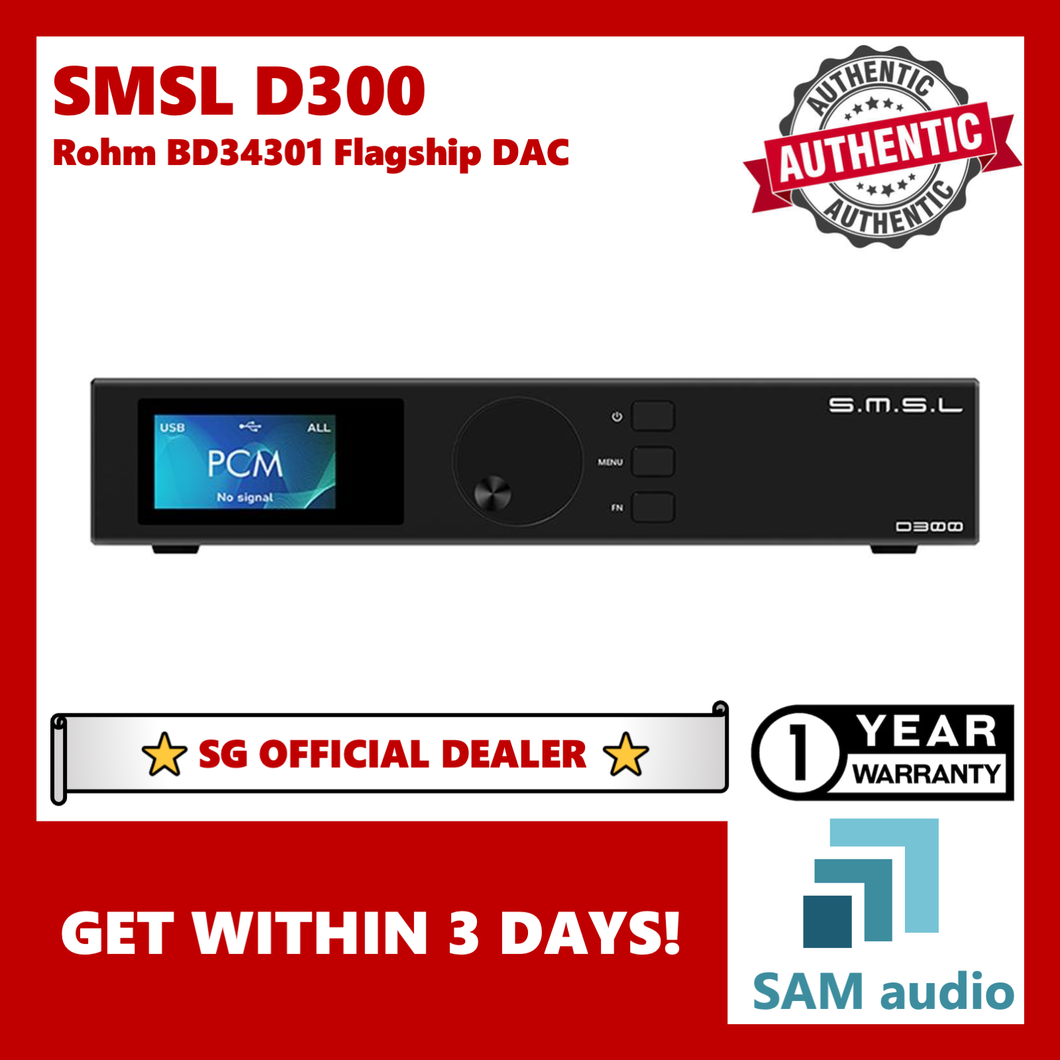 [🎶SG] SMSL D300, ROHM BD34301 Music DAC Chip, Bluetooth 5.0 LDAC aptX, Hi-Res Hifi Audio