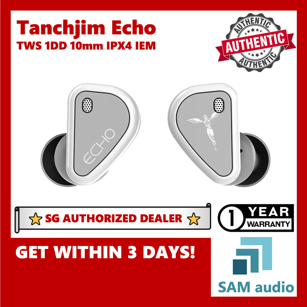 [🎶SG] Tanchjim Echo, 1DD 10mm beryllium diaphragm, True Wireless Bluetooth 5.2, Wireless charging, IPX4 rated, Clear voice, Hifi Audio