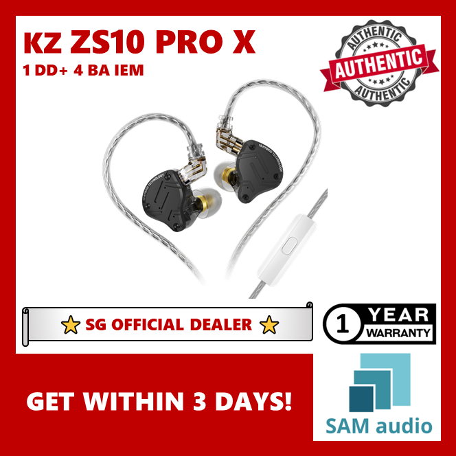 🎶SG] KZ ZS10 PRO X 1DD + 4BA IEM With MIC – SAM Audio SG