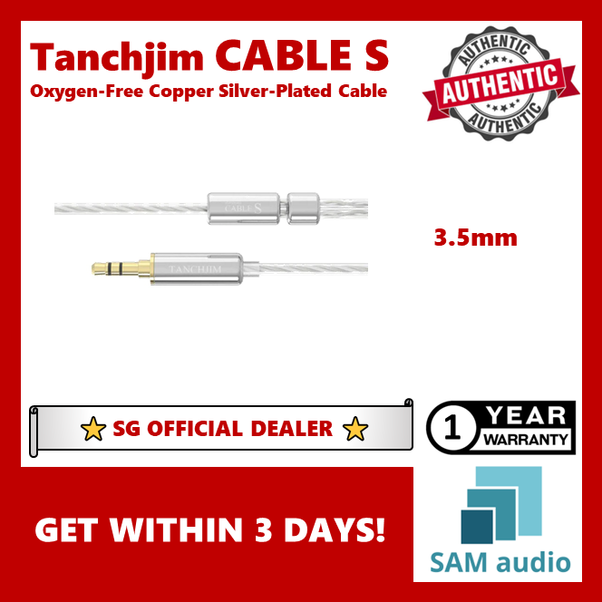 [🎶SG] TANCHJIM CABLE S SILVER PLATED OXYGEN FREE COPPER 2 PIN UPGRADE CABLE