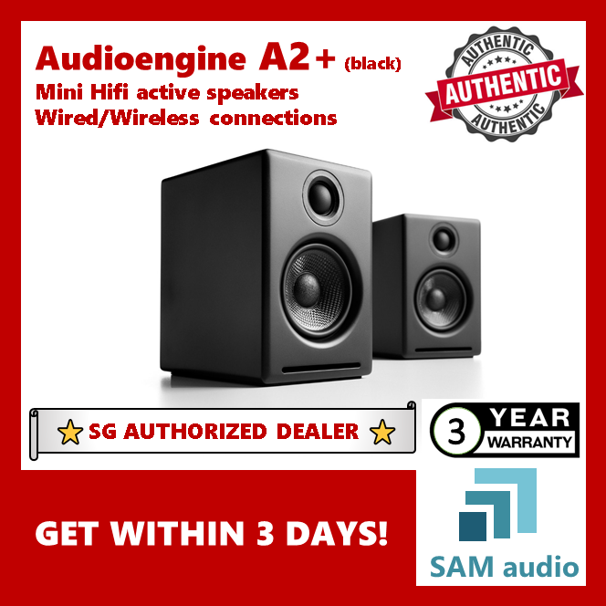 [🎶SG] AudioEngine A2+ , Powered Class AB 15W Hifi Speakers, Wireless/wired, Digital/Analog Audio hifi