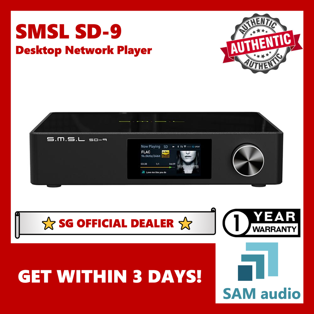 [SG] SMSL SD-9, HiFi MQA Audio Network Music Player Streamer (DLNA WiFi Bluetooth Airplay Stream SD9 SD 9), Hifi Audio