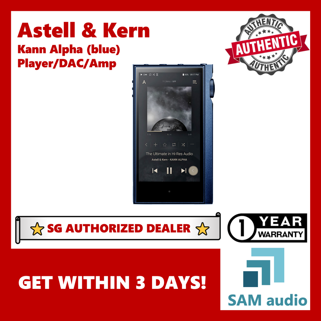[🎶SG] Astell & Kern KANN Alpha, Digital Audio Player, Dual ESS 9068AS DAC, SE + Balanced outputs, Audio HiFi, 64G memory, Bluetooth 5.0