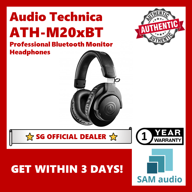 [🎶SG] Audio Technica ATH-M20xBT Professional Bluetooth Monitor Headphones
