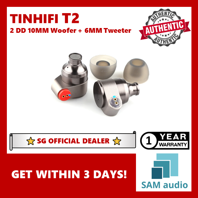 [🎶SG] TINHIFI T2 2 DYNAMIC 10MM WOOFER+ 6MM TWEETER