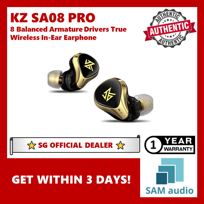 [🎶SG]KZ SA08 PRO 8 Balanced Armature Drivers True Wireless In-Ear Earphone