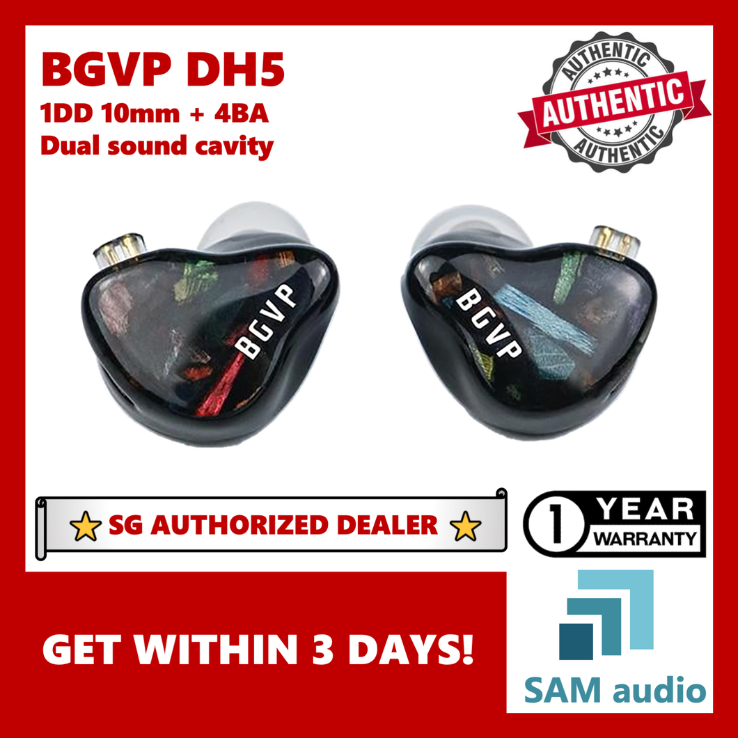 [🎶SG] BGVP DH5, 1DD 10mm beryllium +4BA, dual cavity tuned, Hi Res HiFi Audio